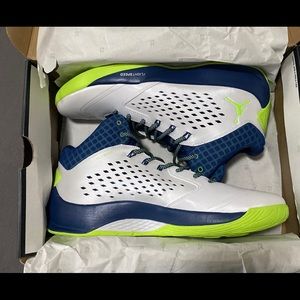 Seahawk theme colored Jordan’s